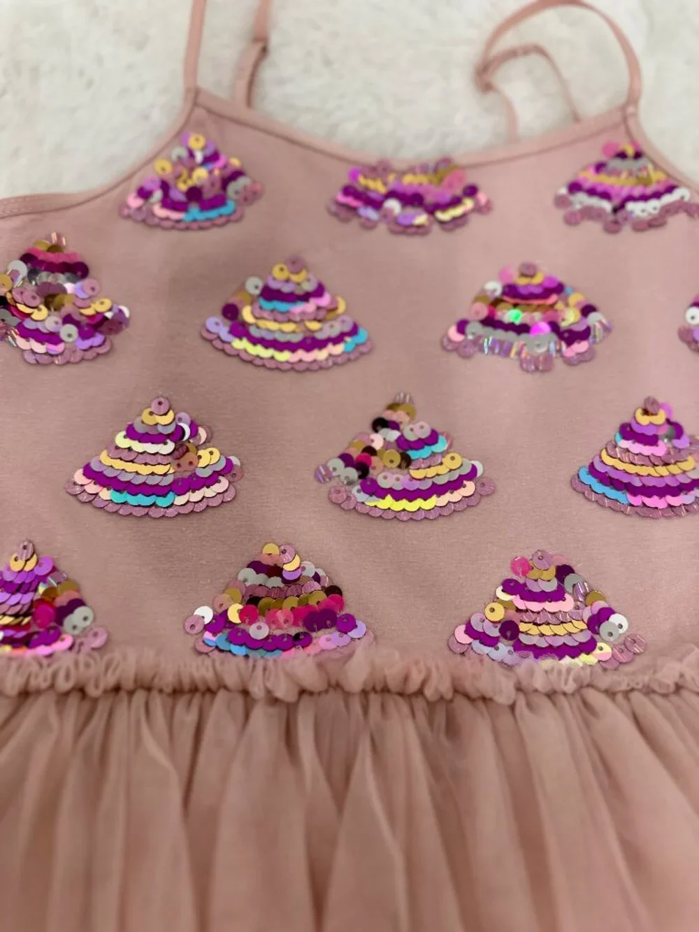 Cotton On Kids Girls Sequin Cake Tulle Party Dress - Picture 3 of 9